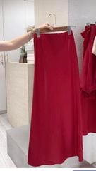 TUBYCATU | CHÂN VÁY DÀI SATIN MÀU NUDE/ ĐEN/ ĐỎ