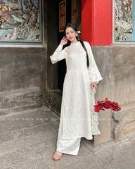 TUBYCATU | SET ÁO DÀI GẤM NGỌC CẦM NHIỀU MÀU (ÁO VÀ QUẦN)