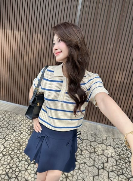TUBYCATU | ÁO POLO SỌC XANH/ ĐỎ/ ĐEN/ HỒNG 3 NÚT