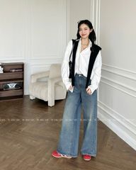 TUBYCATU | QUẦN JEAN ỐNG SUÔNG BLUE WASH