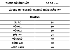 TUBYCATU | Áo len KNIT sọc đỏ/xanh cổ tròn ngắn tay