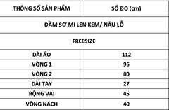 TUBYCATU | ĐẦM SƠ MI LEN KEM/ NÂU LỖ