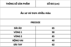 TUBYCATU | Áo sơ mi trơn nhiều màu