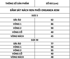 TUBYCATU | ĐẦM SÁT NÁCH REN PHỐI ORGANZA KEM