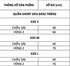 TUBYCATU | QUẦN SHORT DESI ĐEN/ TRẮNG