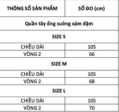TUBYCATU | Quần tây ống suông xám đậm