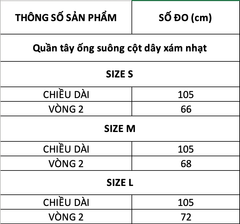 TUBYCATU | Quần tây ống suông cột dây xám nhạt
