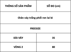 TUBYCATU | Chân váy trắng phối ren lai bi