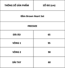 TUBYCATU | Đầm Brown Heart Set (Kèm quần bảo hộ)