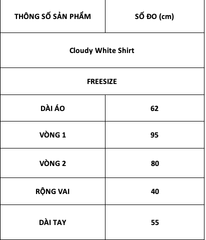 TUBYCATU | Áo sơ mi nhún eo Cloudy White Shirt