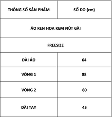 TUBYCATU | ÁO REN HOA KEM NÚT GÀI