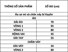TUBYCATU | Áo sơ mi và chân váy bí Kaylin bán rời