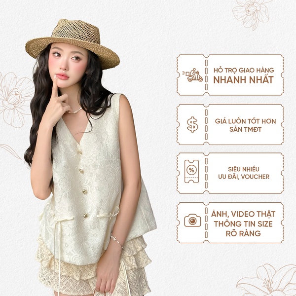TUBYCATU | Sophie begie lace top