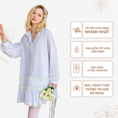 TUBYCATU | ĐẦM SƠ MI SỌC MABEL WHITE DRESS