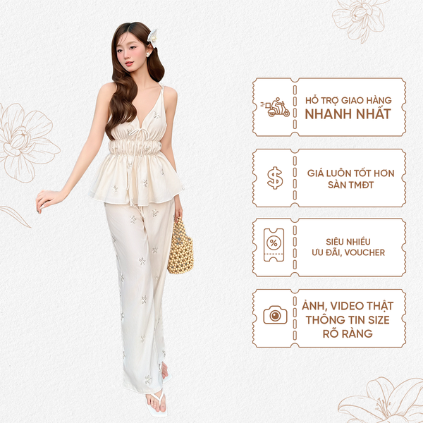 TUBYCATU | STAR STRIPED SET - CREAM