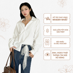 TUBYCATU | ÁO SƠ MI TRẮNG NÚT EO SAU