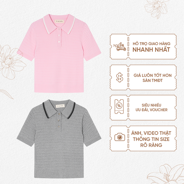 TUBYCATU | BASIC TWEED KNIT - GREY/ PINK