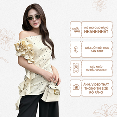 TUBYCATU | CREAM POLKA DOT TOP