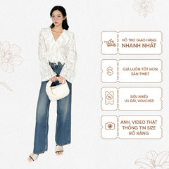 TUBYCATU | QUẦN JEAN SUÔNG PEBBLE - XANH ĐẬM