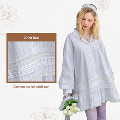 TUBYCATU | ĐẦM SƠ MI SỌC MABEL WHITE DRESS