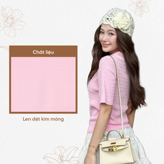 TUBYCATU | BASIC TWEED KNIT - GREY/ PINK