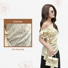 TUBYCATU | CREAM POLKA DOT TOP