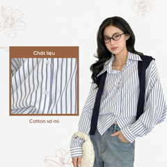 TUBYCATU | AMBER STRIPED CROP SHIRT (KHÔNG KÈM KHĂN LEN)