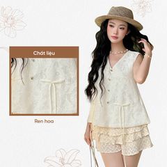 TUBYCATU | Sophie begie lace top