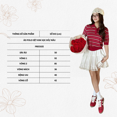 TUBYCATU | ÁO POLO DỆT KIM SỌC ĐỎ/ NÂU