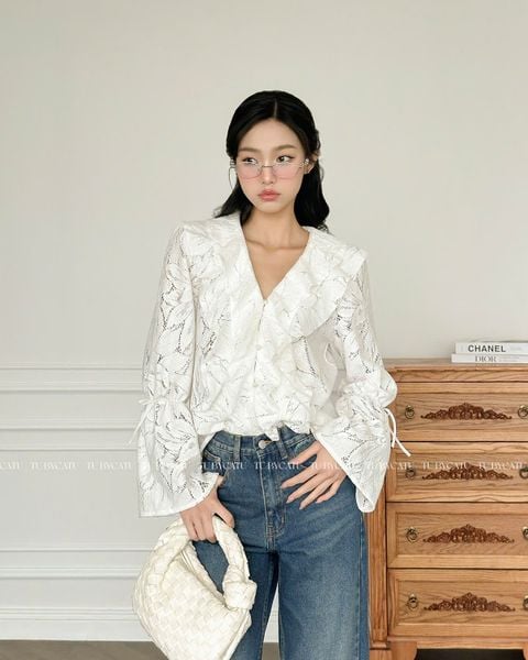 TUBYCATU | ELSA RUFFLE WHITE TOP