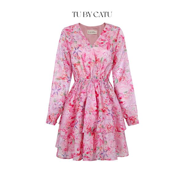 TUBYCATU | ĐẦM HOA HỒNG ĐỦ MÀU HAI TẦNG