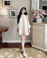 TUBYCATU | ĐẦM SÁT NÁCH REN PHỐI ORGANZA KEM