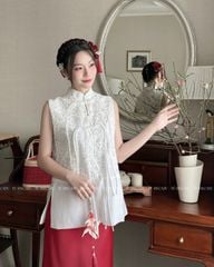 TUBYCATU | ÁO REN KIM SA TRẮNG GIAI KỲ