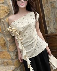 TUBYCATU | CREAM POLKA DOT TOP