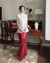 TUBYCATU | ÁO REN KIM SA TRẮNG GIAI KỲ