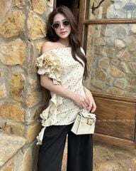 TUBYCATU | CREAM POLKA DOT TOP