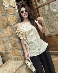 TUBYCATU | CREAM POLKA DOT TOP