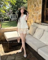 TUBYCATU | Sophie begie lace top