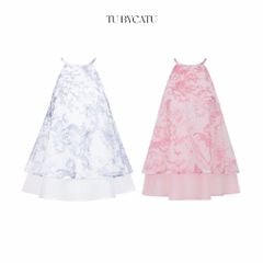 TUBYCATU | ÁO YẾM IN HỌA TIẾT XANH/ HỒNG