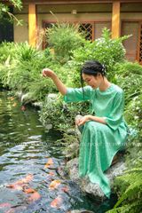 TUBYCATU | ÁO DÀI GẤM LỤC LAM (KHÔNG KÈM QUẦN)