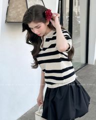 TUBYCATU | FULL STRIPE POLO BROWN/ BLACK/ RED