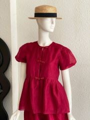 TUBYCATU | Set áo và quần short Thục Đan đỏ