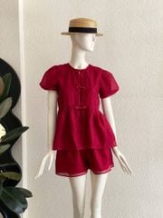 TUBYCATU | Set áo và quần short Thục Đan đỏ