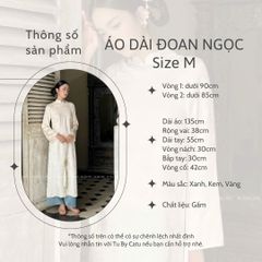 TUBYCATU | ÁO DÀI ĐOAN NGỌC KEM/ XANH/ VÀNG (KHÔNG KÈM QUẦN - PHỤ KIỆN)