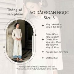 TUBYCATU | ÁO DÀI ĐOAN NGỌC KEM/ XANH/ VÀNG (KHÔNG KÈM QUẦN - PHỤ KIỆN)
