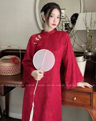 TUBYCATU | SET ÁO DÀI GẤM NGỌC CẦM NHIỀU MÀU (ÁO VÀ QUẦN)