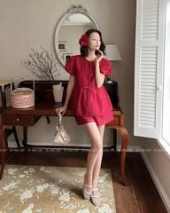 TUBYCATU | Set áo và quần short Thục Đan đỏ