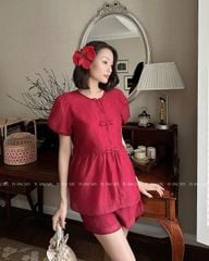 TUBYCATU | Set áo và quần short Thục Đan đỏ
