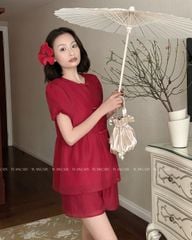 TUBYCATU | Set áo và quần short Thục Đan đỏ