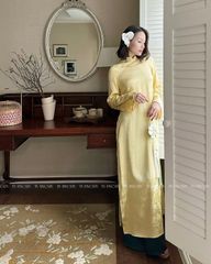 TUBYCATU | ÁO DÀI ĐOAN NGỌC KEM/ XANH/ VÀNG (KHÔNG KÈM QUẦN - PHỤ KIỆN)